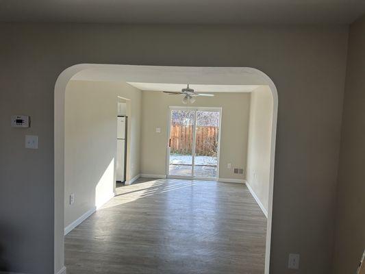 Dining Room paint, LVP floors, and trim