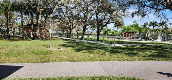 front area with playground