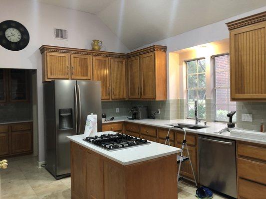 Before & After Kitchen Cabinet Painting in Houston, TX