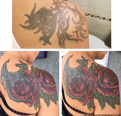 before and after Tattoo by Stephanie