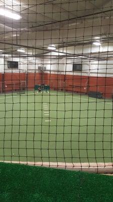 Indoor infield.