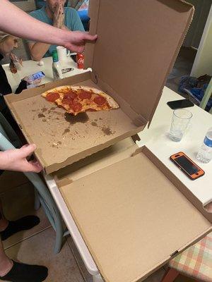 One pizza box vs the empty box