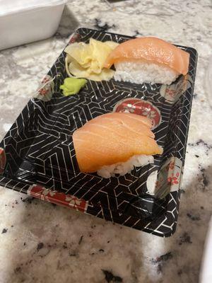 Smoked salmon sushi. Delicious.