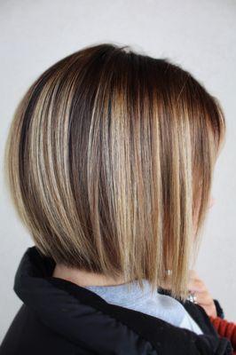 High Contrast Color on a short bob will be sure to get you the most compliments