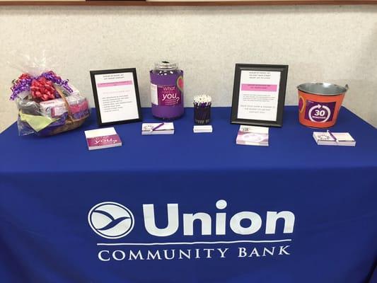 This is our Curves Spotlight Business display, thanks to the great people at Union Community Bank on Main Street Mount Joy.