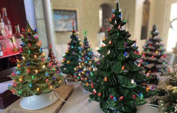 Antique ceramic Christmas trees