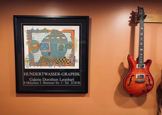 Hundertwasser Lithograph from 1968, carefully removed from old, damaged frame and remounted/framed by Benfield Gallery.