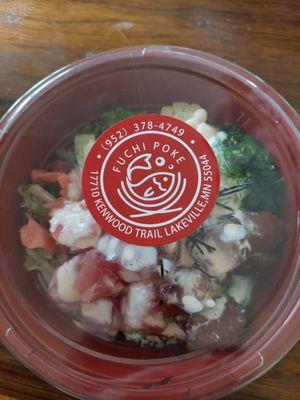 My regular size create your own poke bowl