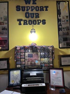 Homage to our troops in front entrance