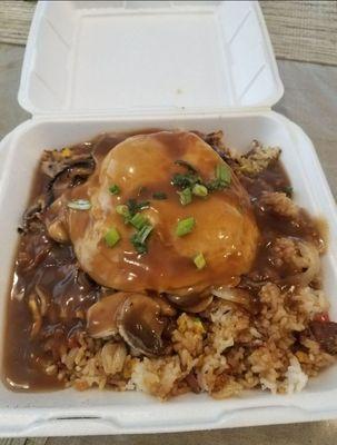 Large Loco Moco with Fried Rice