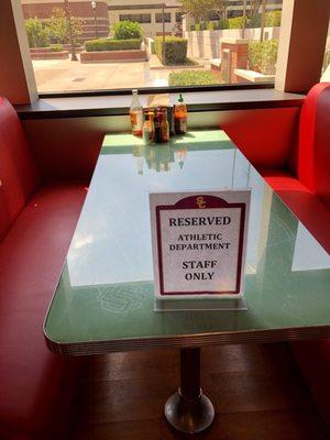 Some tables are reserved, beware.