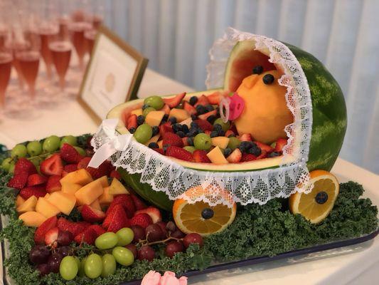 Custom baby shower fruit carriages