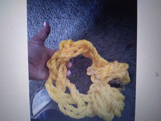 Ropes Tied by disadvantaged people locally dog toys