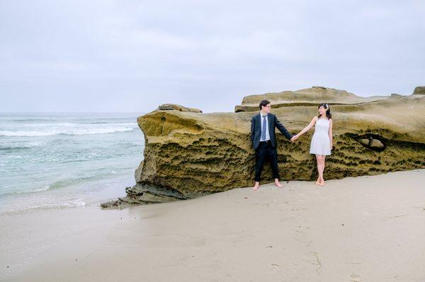 Wedding Portraits at Windansea Beach by Susan (Charming Colour Photography)