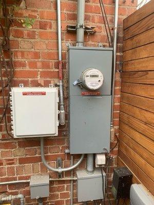 New electrical panel with solar equipment.