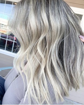 Balayage with icy toner