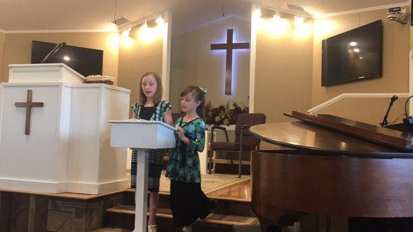 Two of my daughters singing.