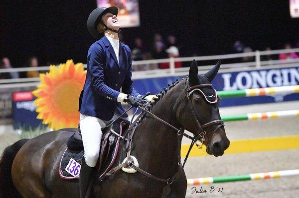 Sophia Siegel and A-Girl after placing eight in their first ever World Cup Qualifier 4* at Sacramento International