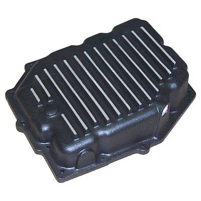 PML 42RLE extra capacity transmission pan, black powder coated with shaved fins