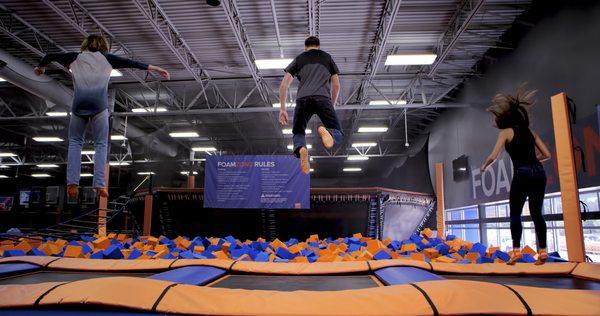 Jump into a huge pit of foam cubes at The Foam Zone!