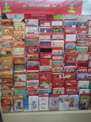 Decent sized greeting card selection.