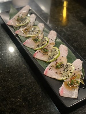 Hamachi carpaccio.  Mmm...