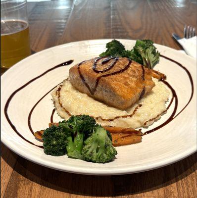 Salmon Dinner with Risotto and Broccoli