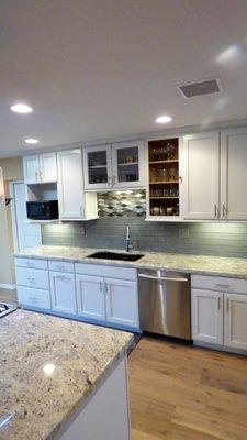 Composite granite sink with single faucet