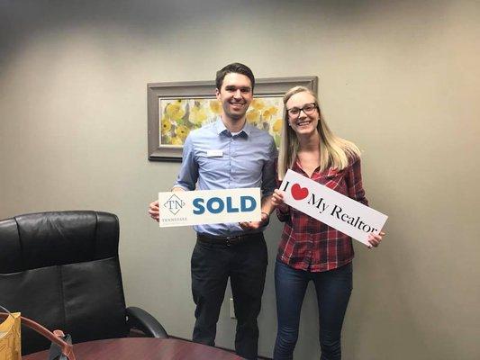 Some Excited Sellers on closing day! Moving truck waiting as they relocate!