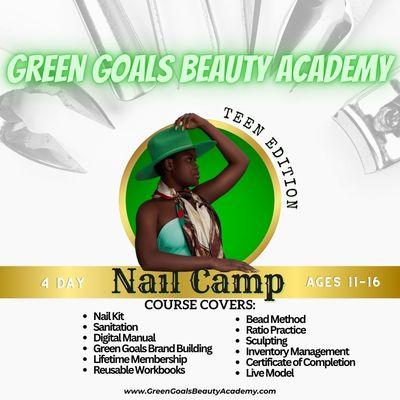 Our Teen Nail Camp is a one-of-a-kind opportunity for young individuals aged 11-16 to dive into the world of nail artistry.