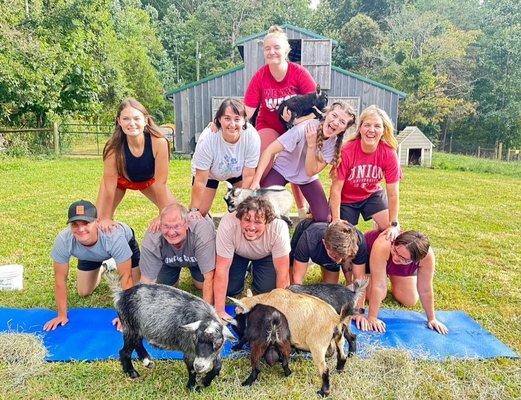 Private goat yoga class