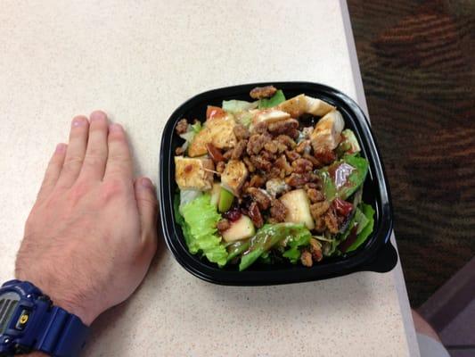 Apple pecan chicken. Half salad. 3.99.