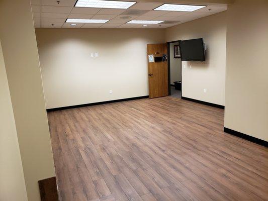 Office expansion and flooring installation.