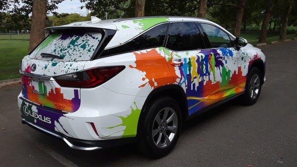 Channel 1 Creative installed this graphic wrap on a Lexus RXL courtesy of McDermott Lexus for the 2018 New Haven Labor Day Road Race.