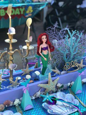 Sand box little mermaid kids table