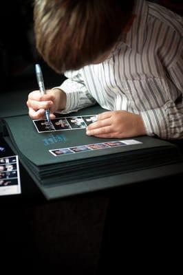 The Personalized  Guestbook is the most precious keepsake from any event. Guests write messages next to a copy their photostrip!