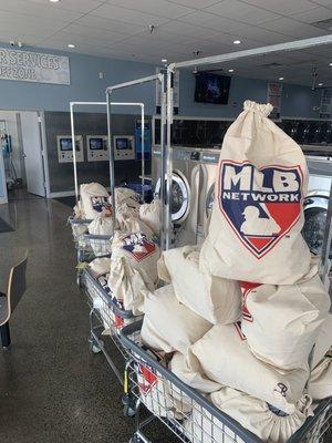 When the MLB Network covered The World Series they chose 4J Laundromat for their laundry needs.