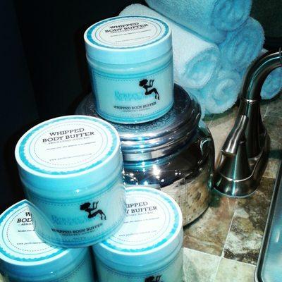 Handcrafted Body Buffer.  This amazing product exfoliates and moisturizes simultaneously!  A must try!