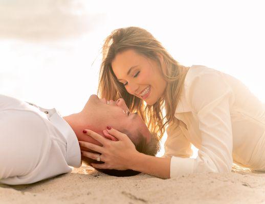 Engagement Photo at sunrise on Pompano Beach