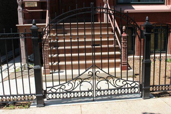 Hand made iron gate and fence to match.