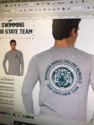 Super cool design for Brashier Swim team!