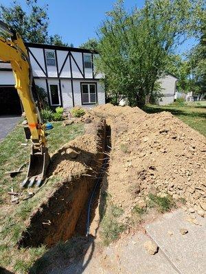 Water main excavation