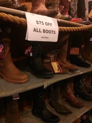 Boot display with sign