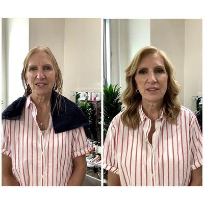 By Marisol, Hair & Makeup before and after @GSblowdrybar 57th, Street NYC salon