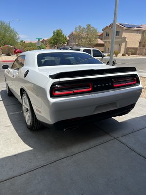 Dodge Challenger full paint correction and ceramic coating.