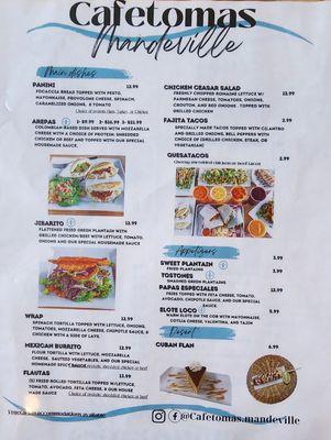 Food menu