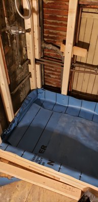 RH construction shower waterproofing