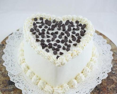 Heart shaped Chocolate Chip marble Cake