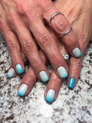 Shellac/no chip manicure with mood changing polish.