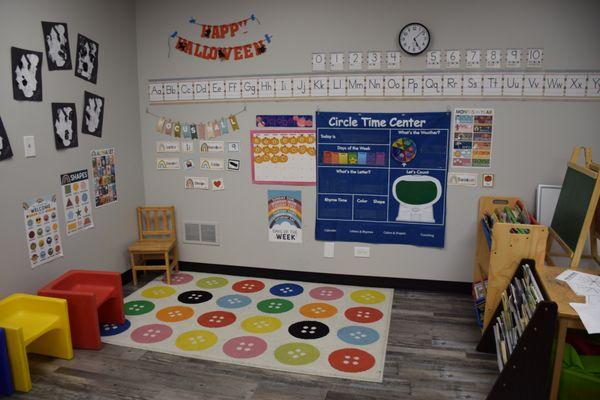 Our preschool circle time corner!